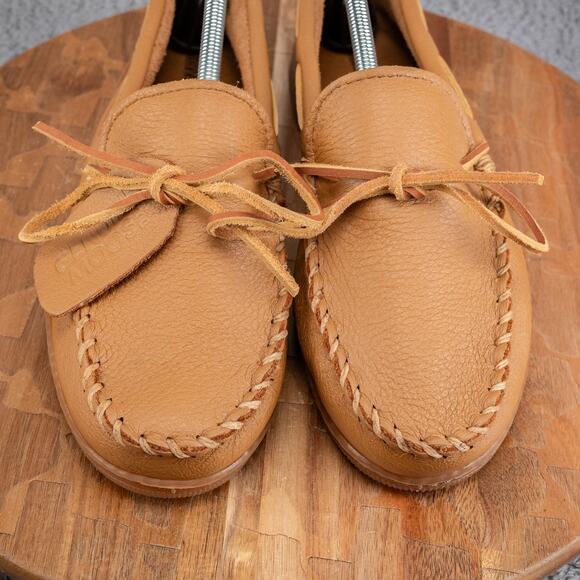 Minnetonka Shoes Mens Size 11 Moosehide Classic Brown Leather Moccasins 890W - Picture 3 of 8